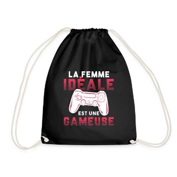La femme idéale est une gameuse cadeau geek humour - Sac de sport léger - noir - Devant