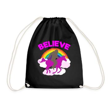 Believe in Magic Unicorn Bigfoot Mix - Drawstring Bag - black - Front