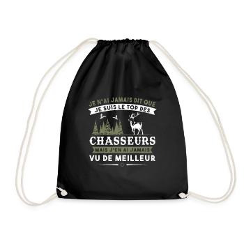 Chasse Pour Homme Cerf Cadeau Chasse Hommes - Sac de sport léger - noir - Devant