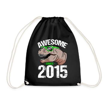 T-Rex Cool Unforgettable since 2015 - Drawstring Bag - black - Front