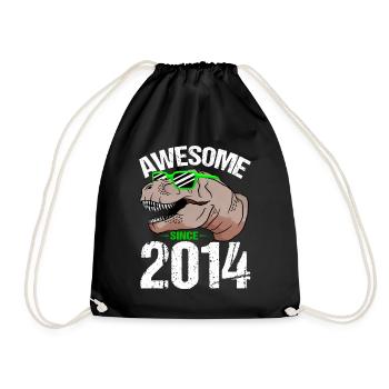 T-Rex Power Seit 2014 Geburtstagsstar - Turnbeutel - Schwarz - Vorne