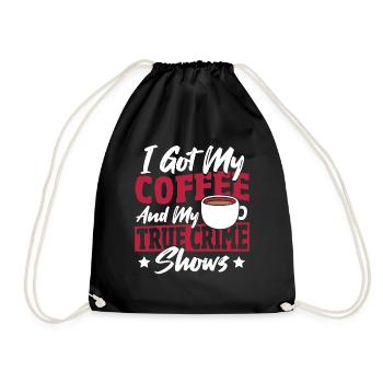 J’ai mon café et mon vrai crime montre vrai - Sac de sport léger - noir - Devant