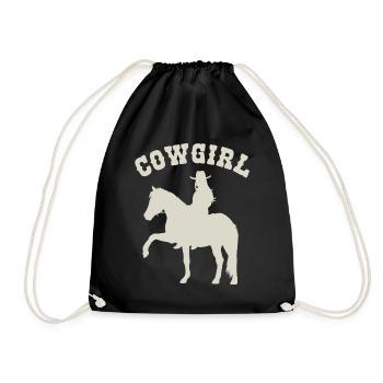 Equestrian silhouette simply stylish - Drawstring Bag - black - Front