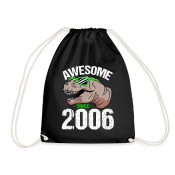 Dino-Star Celebration Mood Top Gift Idea - Drawstring Bag - black - Front