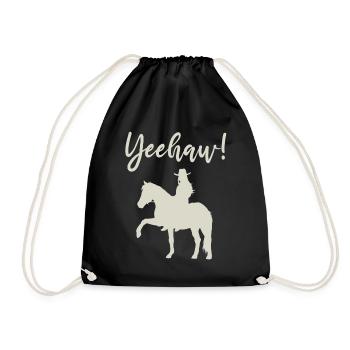 Yeehaw! Western riding full of joie de vivre - Drawstring Bag - black - Front