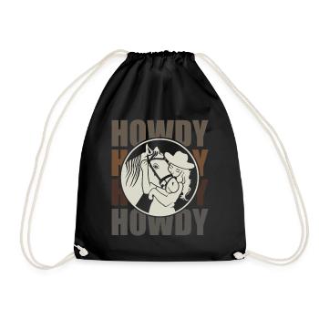Horse and Rider - One Heart and One Soul - Drawstring Bag - black - Front