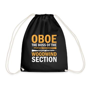 Oboist Oboe Basoonist Marching Band Instrumen - Turnbeutel - Schwarz - Vorne