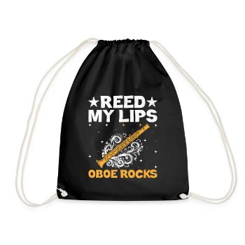 Oboe Player Oboe Basoonist Marching Band Instrumen - Drawstring Bag - black - Front
