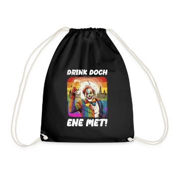 Karneval Eskalation Köln Kostüm Kölsch Bier Party - Turnbeutel - Schwarz - Vorne