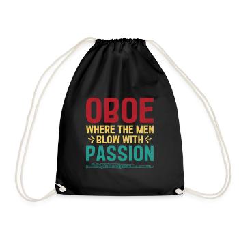 Oboist Oboe Basoonist Marching Band Instrumen - Turnbeutel - Schwarz - Vorne
