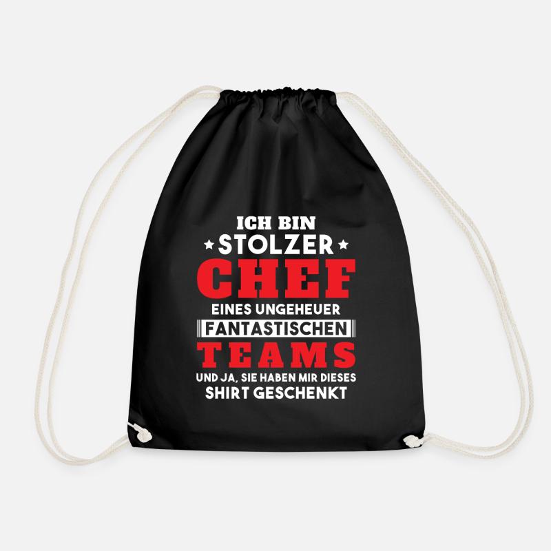Ich bin Stolzer Chef Geschenkidee - Turnbeutel - Schwarz