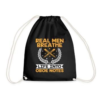 Oboe Player Oboe Basoonist Marching Band Instrumen - Drawstring Bag - black - Front