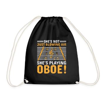 Oboe Player Oboe Basoonist Marching Band Instrumen - Drawstring Bag - black - Front