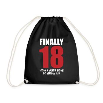 Officially Grown Up - And Now? - Drawstring Bag - black - Front