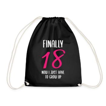 Officially Grown Up - And Now? - Drawstring Bag - black - Front