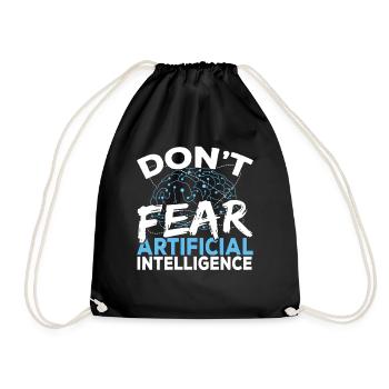 Digital Brain AI Deep Learning Neural Network AI - Drawstring Bag - black - Front