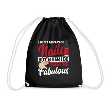 Nail Technician Acryl Nails Nail Salon - Drawstring Bag - black - Front