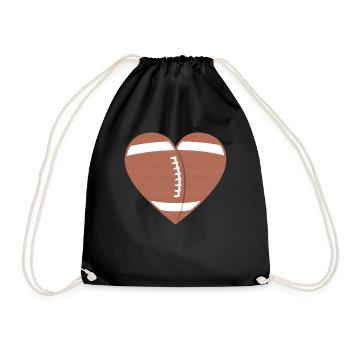 Véritable passion du cœur du football - Sac de sport léger - noir - Devant