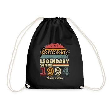 Birthday gift born in January 1994 - Drawstring Bag - black - Front
