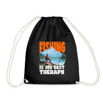 Fishing, Leisure, Contemplative, Quiet, Nature Experience - Drawstring Bag - black - Front