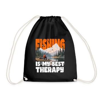 Fishing, Leisure, Contemplative, Quiet, Nature Experience - Drawstring Bag - black - Front