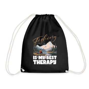Fishing, Leisure, Contemplative, Quiet, Nature Experience - Drawstring Bag - black - Front