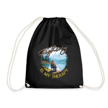 Fishing, Leisure, Contemplative, Quiet, Nature Experience - Drawstring Bag - black - Front