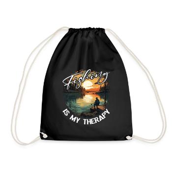 Fishing, Leisure, Contemplative, Quiet, Nature Experience - Drawstring Bag - black - Front