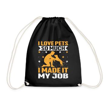 Pet Sitter Pet Sitting Dog and Cat Sitters Dog Wal - Drawstring Bag - black - Front