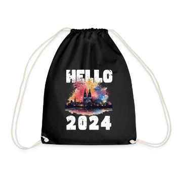 Bonne année avec feux d’artifice à Cologne - Sac de sport léger - noir - Devant