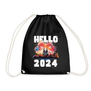 Bonne année avec feux d’artifice à Cologne - Sac de sport léger - noir - Devant