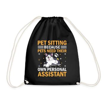 Pet Sitter Pet Sitting Dog and Cat Sitters Dog Wal - Drawstring Bag - black - Front