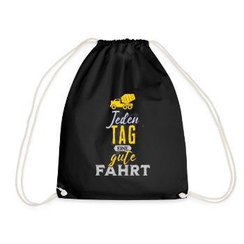 Jeden Tag eine gute Fahrt - Betonmischer Design - Turnbeutel - Schwarz - Vorne