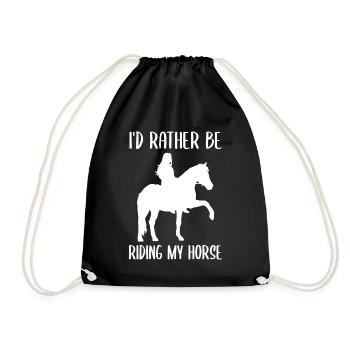Horse Heartbeat Love & Passion - Drawstring Bag - black - Front