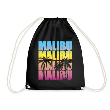 Malibu Summer Vibes Tropical Flair - Drawstring Bag - black - Front