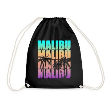 Malibu Summer Vibes Tropical Flair - Drawstring Bag - black - Front