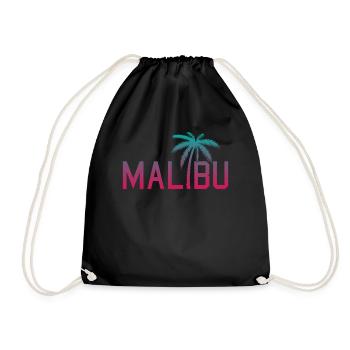 Neon Malibu Palme Retro Style - Turnbeutel - Schwarz - Vorne