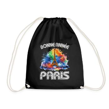 Bonne année avec feu d’artifice à Paris - Sac de sport léger - noir - Devant