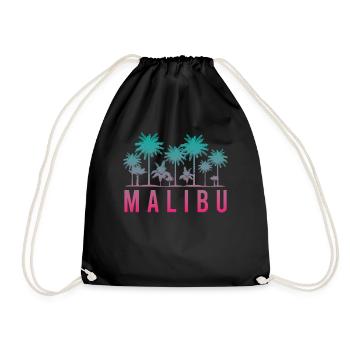 Malibu palmiers Silhouette flair d’été - Sac de sport léger - noir - Devant