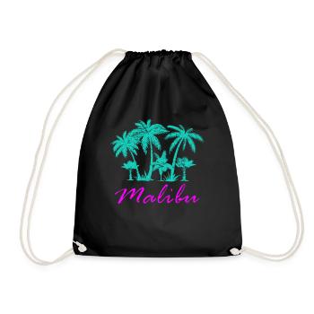 Neon Malibu Tropical Night Pure Exotic - Drawstring Bag - black - Front