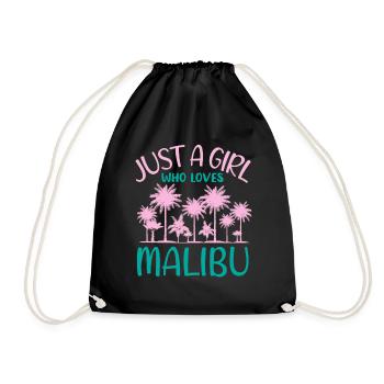 Malibu Fille Amour Plage Vie Coeur De Paume - Sac de sport léger - noir - Devant