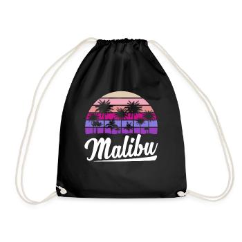 Retro Malibu Sonnenuntergang Relax - Turnbeutel - Schwarz - Vorne