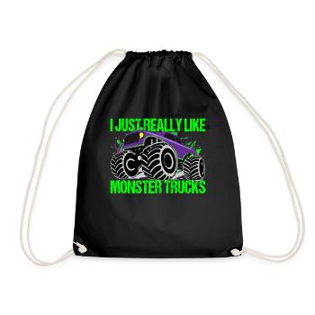 Monster Truck Color Explosion Dynamics - Drawstring Bag - black - Front