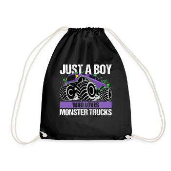 Boys Monster Truck Passion Gift - Drawstring Bag - black - Front