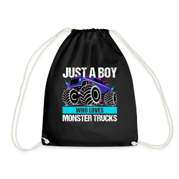 Boys Monster Truck Passion Gift - Drawstring Bag - black - Front