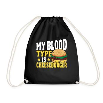 Fromage à hamburger Mon groupe sanguin est Cheeseburger - Sac de sport léger - noir - Devant
