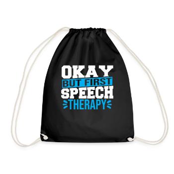 Speech Language Pathology Speech And Language - Drawstring Bag - black - Front