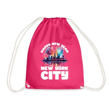 Frohes Neues Jahr mit Feuerwerk in New York - Turnbeutel - Fuchsia - Vorne