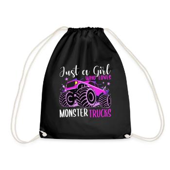 Mädchen Power Monster Truck Flair - Turnbeutel - Schwarz - Vorne