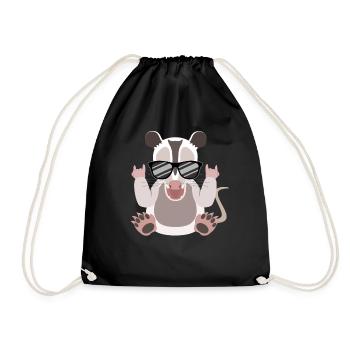 Rocking possum Pure joie de vivre - Drawstring Bag - black - Front